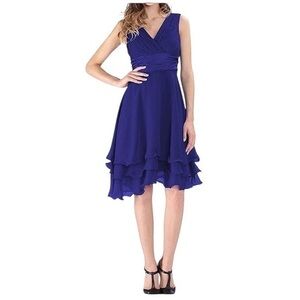 Vintage Scarlett & Jo Nancy Marilyn Sleeveless Mesh Midi Dress Violet Purple 12